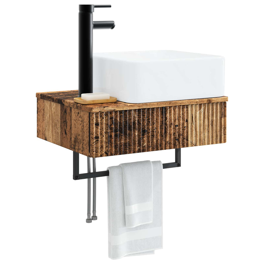 Wandgemonteerde Wastafel Oud hout 50 x 41 x 39 cm Bewerkt hout