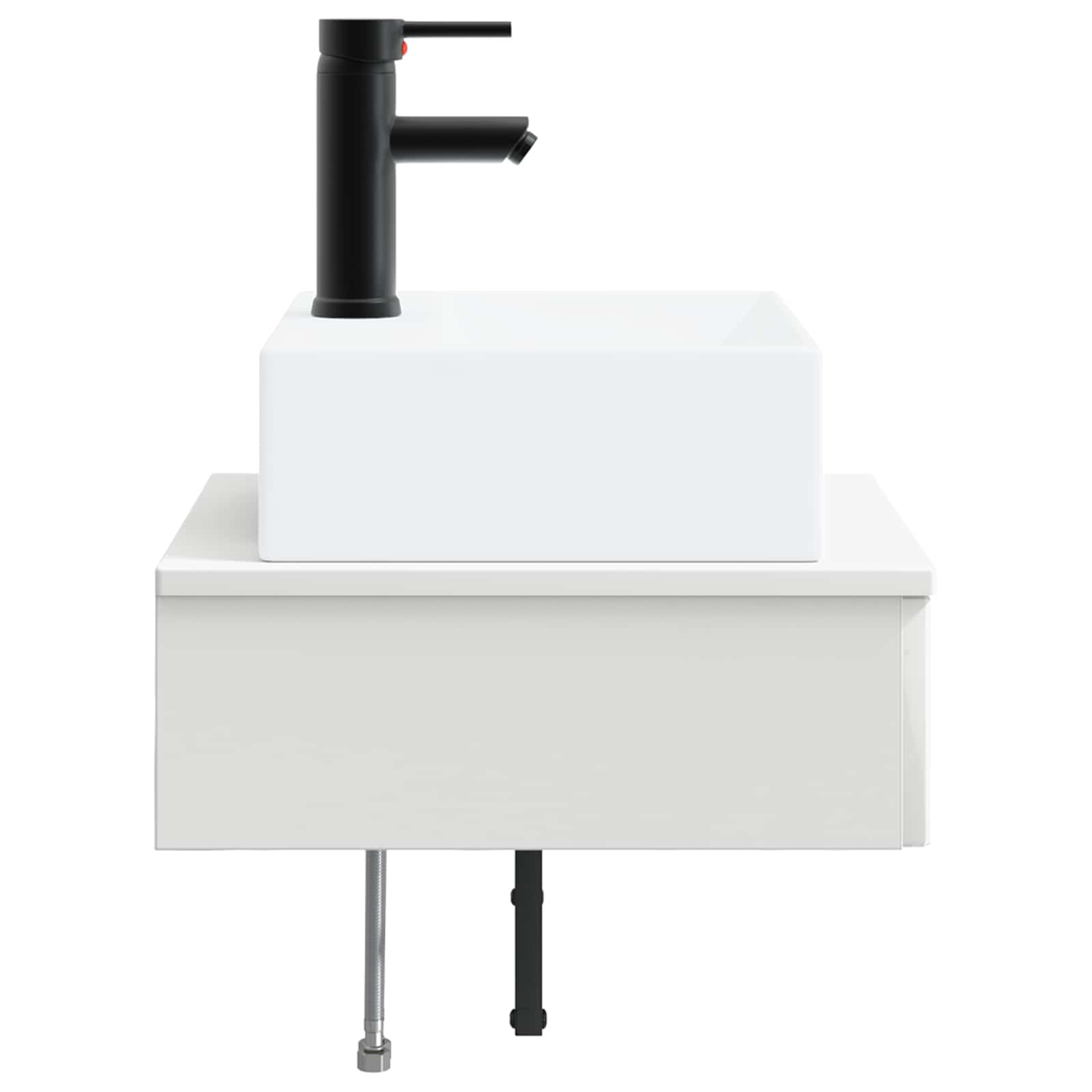 Wandgemonteerde Wastafel Hoogglans Wit 40 x 41 x 39 cm