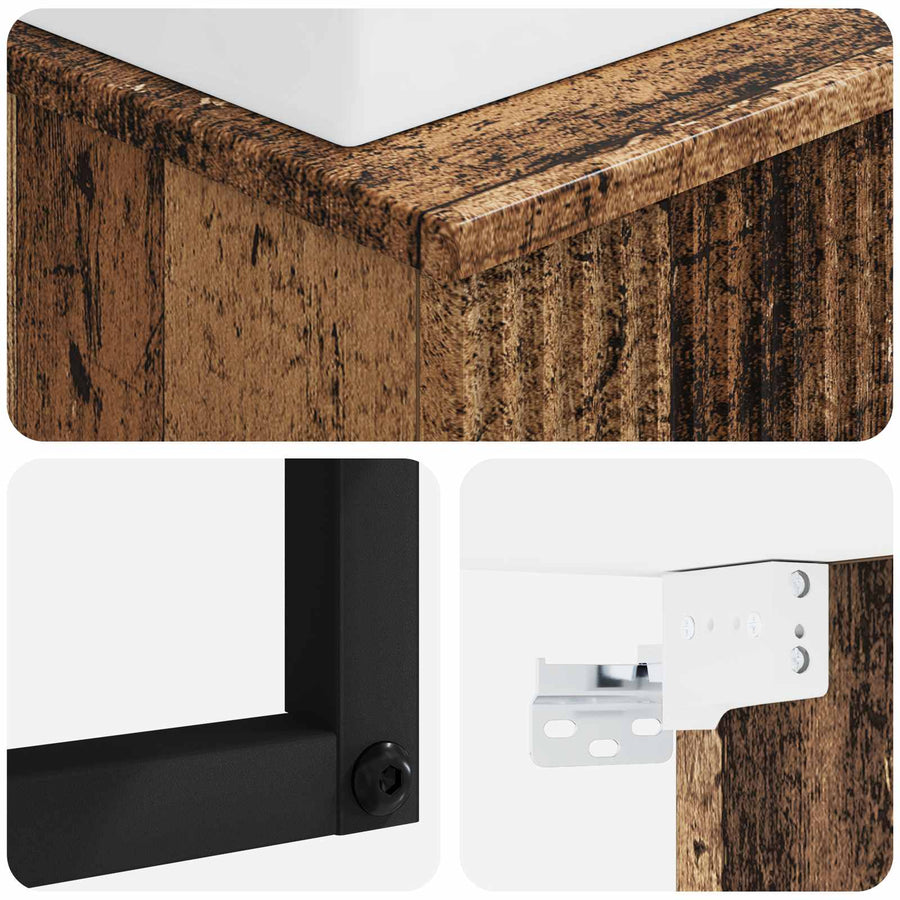 Wandgemonteerde Wastafel Oud hout 40 x 41 x 39 cm Bewerkt hout
