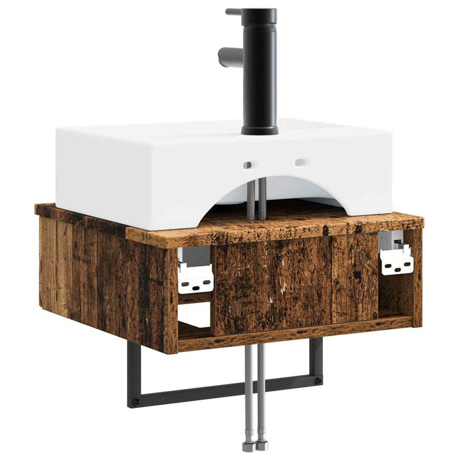 Wandgemonteerde Wastafel Oud hout 40 x 41 x 39 cm Bewerkt hout