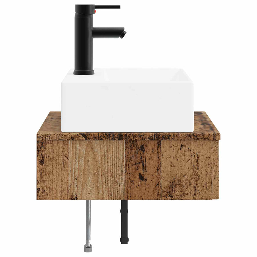 Wandgemonteerde Wastafel Oud hout 40 x 41 x 39 cm Bewerkt hout