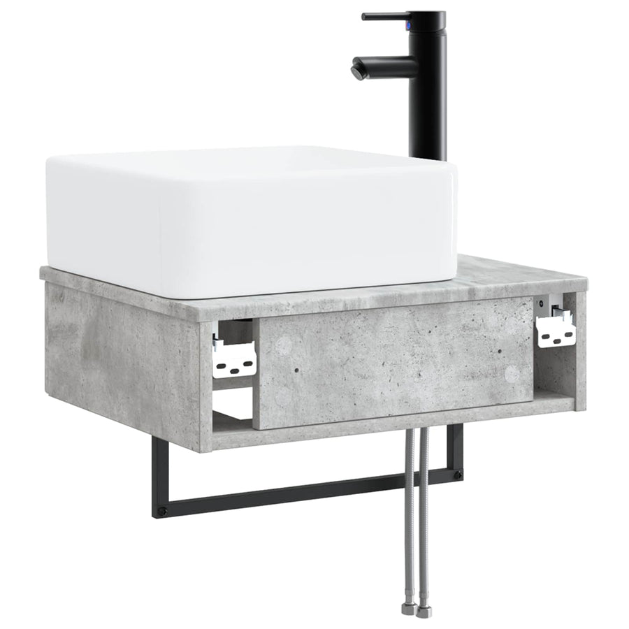 Wandgemonteerde Wastafel Betongrijs 53 x 35 x 39 cm