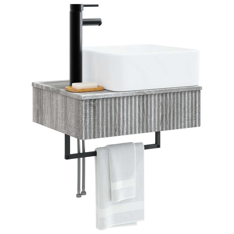 Wandgemonteerde Wastafel Grijs Sonoma 53 x 35 x 39 cm