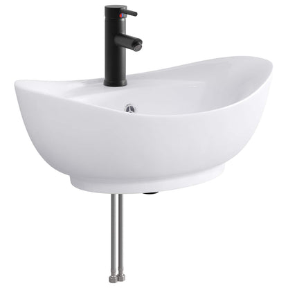 Badkamer Waskom Mat Zwart 59 x 35 x 21 cm Metaal