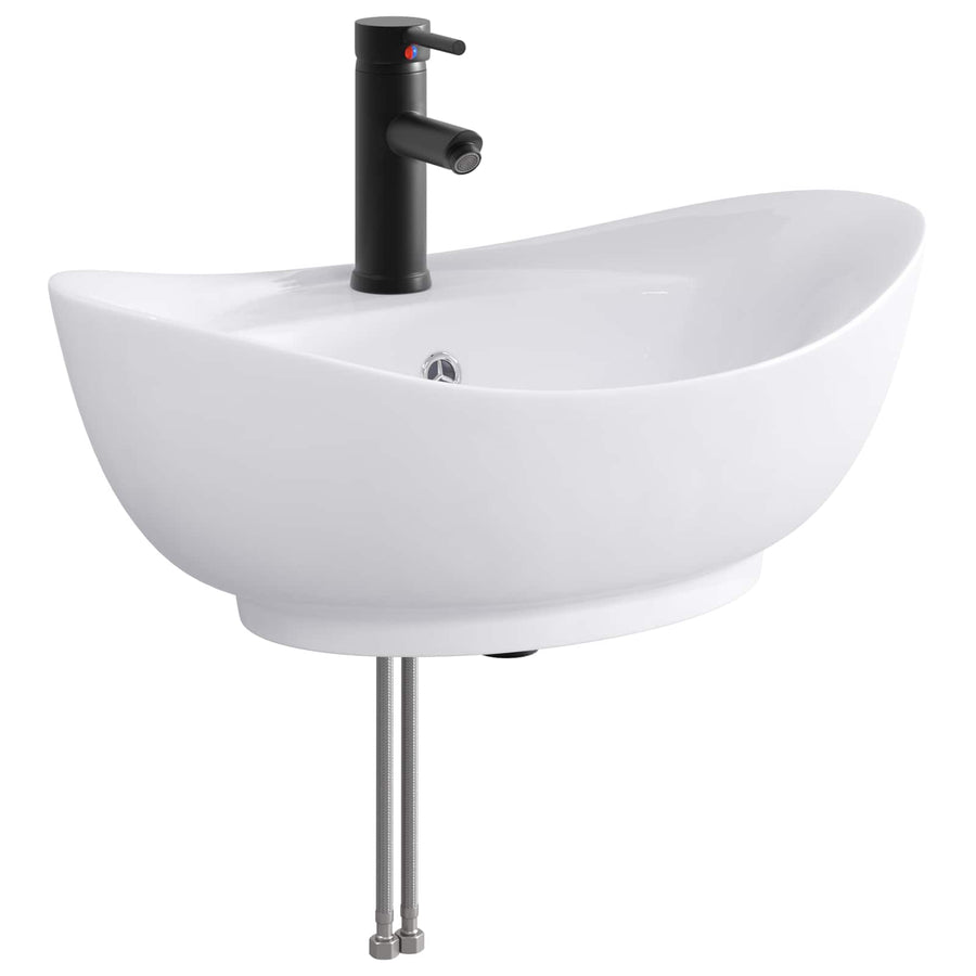 Badkamer Waskom Mat Zwart 59 x 35 x 21 cm Metaal