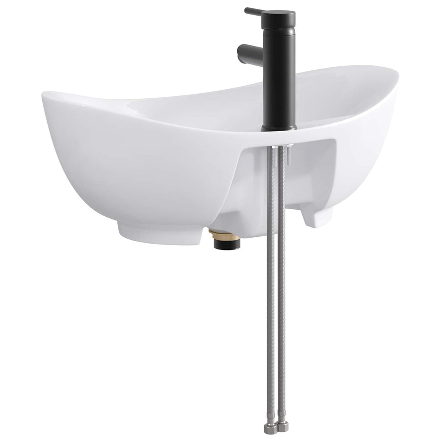 Badkamer Waskom Mat Zwart 59 x 35 x 21 cm Metaal