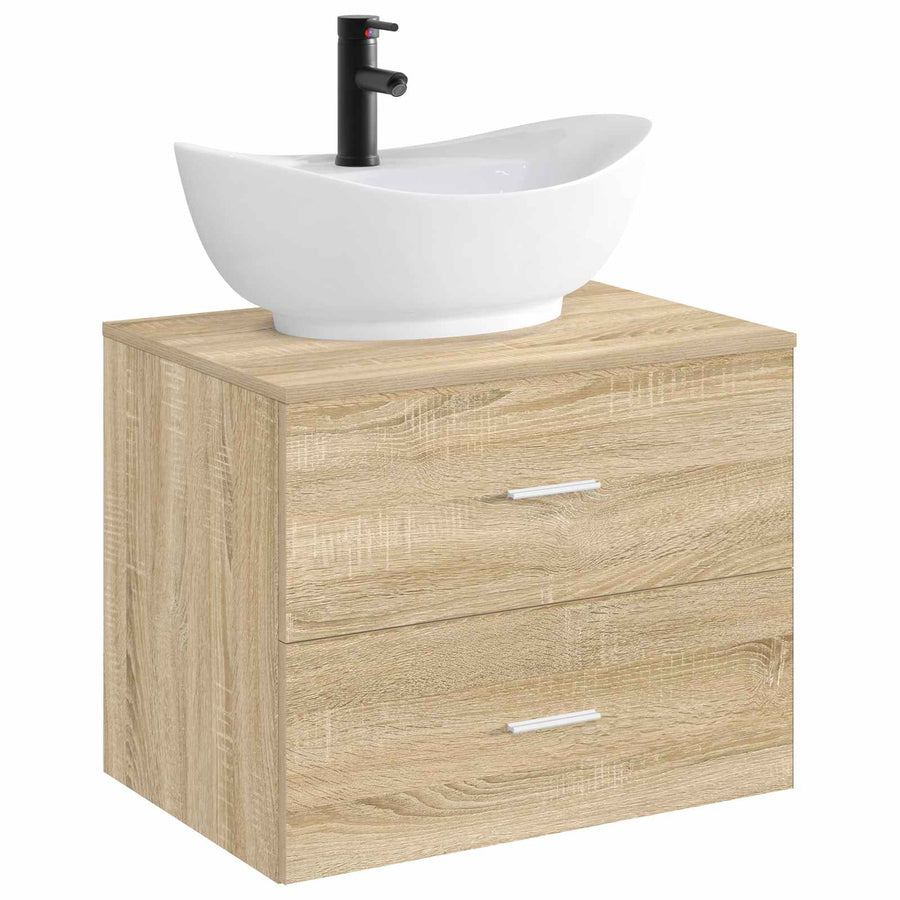 Badkamer Waskom Mat Zwart 59 x 35 x 21 cm Metaal