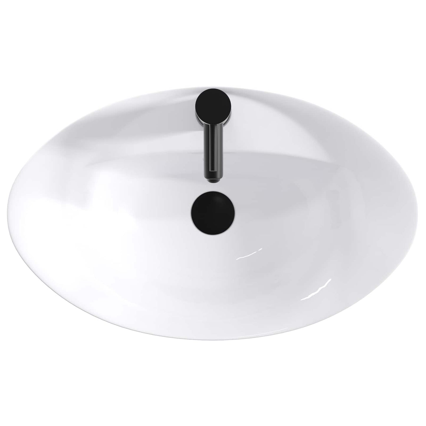 Badkamer Waskom Mat Zwart 59 x 35 x 21 cm Metaal