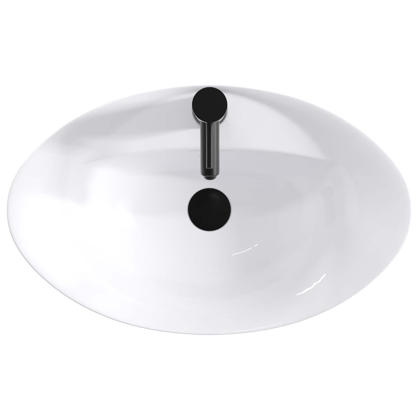 Badkamer Waskom Mat Zwart 59 x 35 x 21 cm Metaal