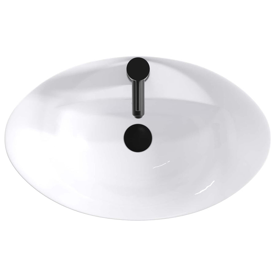 Badkamer Waskom Mat Zwart 59 x 35 x 21 cm Metaal