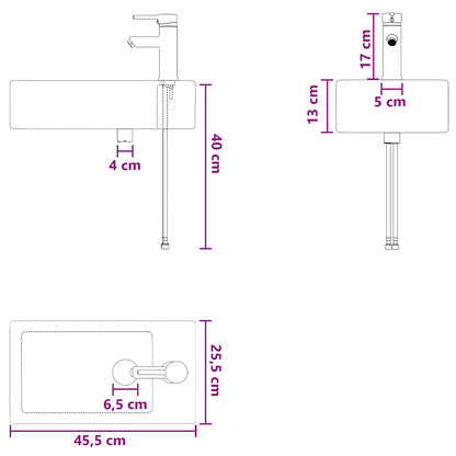 Badkamer Waskom Chroom 45,5 x 25,5 x 13 cm Metaal