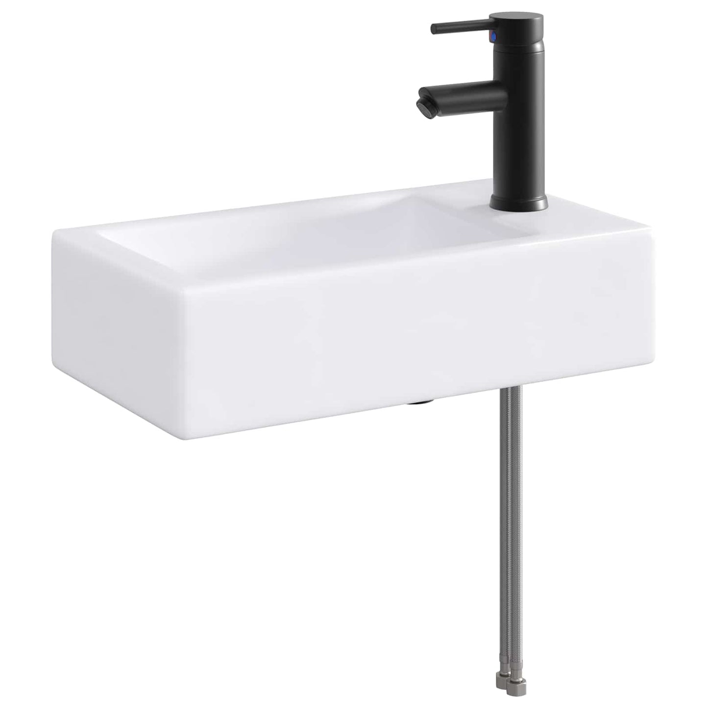 Badkamer Waskom Mat Zwart 45,5 x 25,5 x 13 cm Metaal