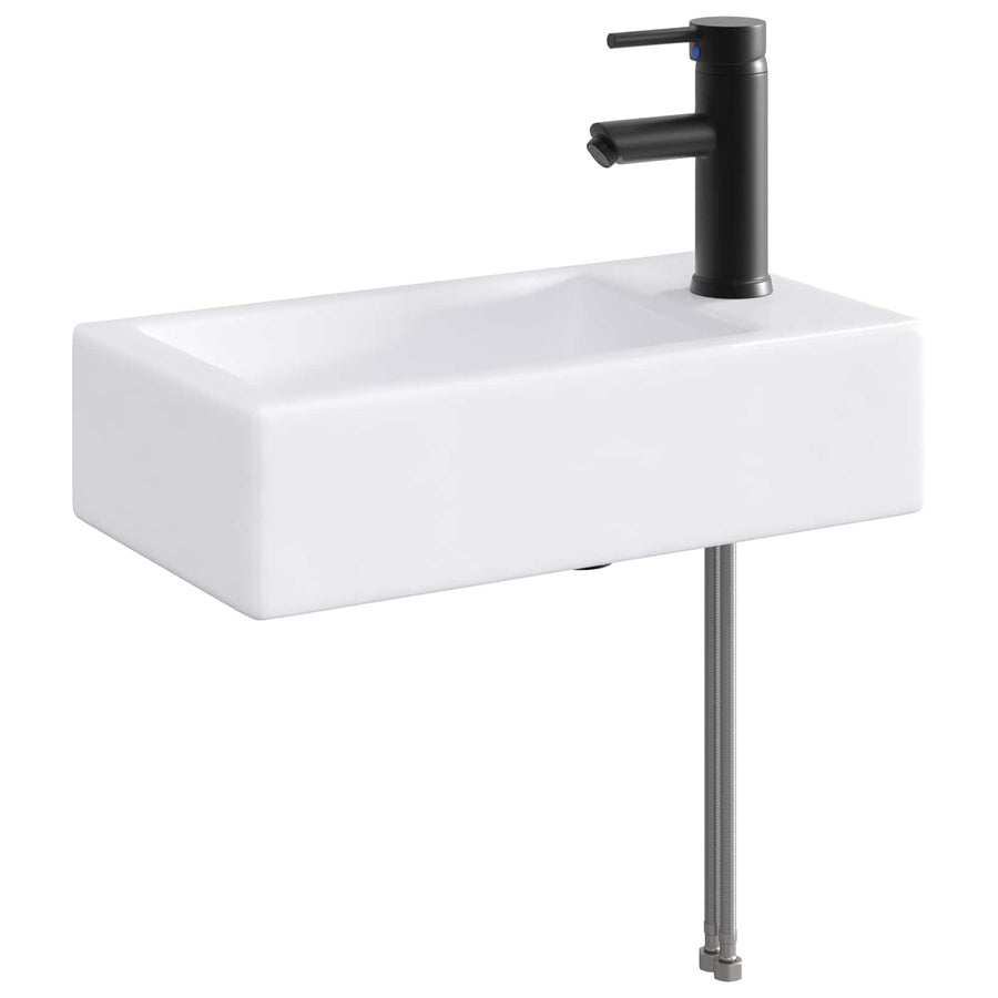 Badkamer Waskom Mat Zwart 45,5 x 25,5 x 13 cm Metaal