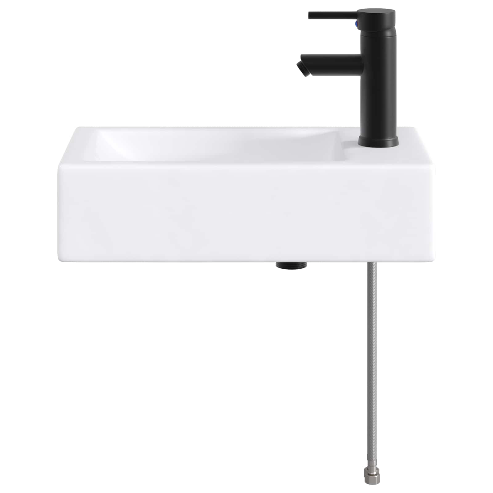 Badkamer Waskom Mat Zwart 45,5 x 25,5 x 13 cm Metaal