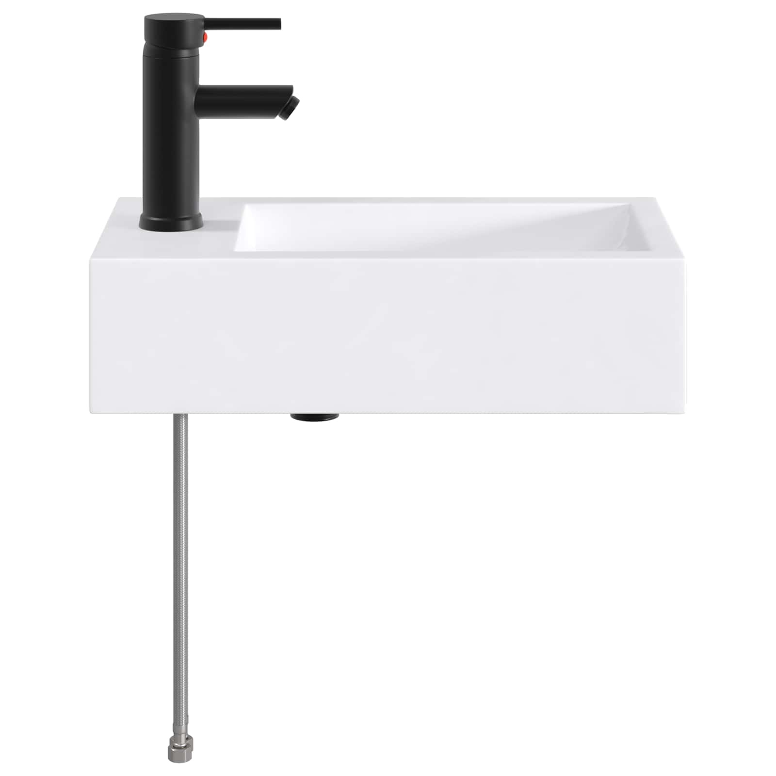 Badkamer Waskom Mat Zwart 45,5 x 25,5 x 13 cm Metaal