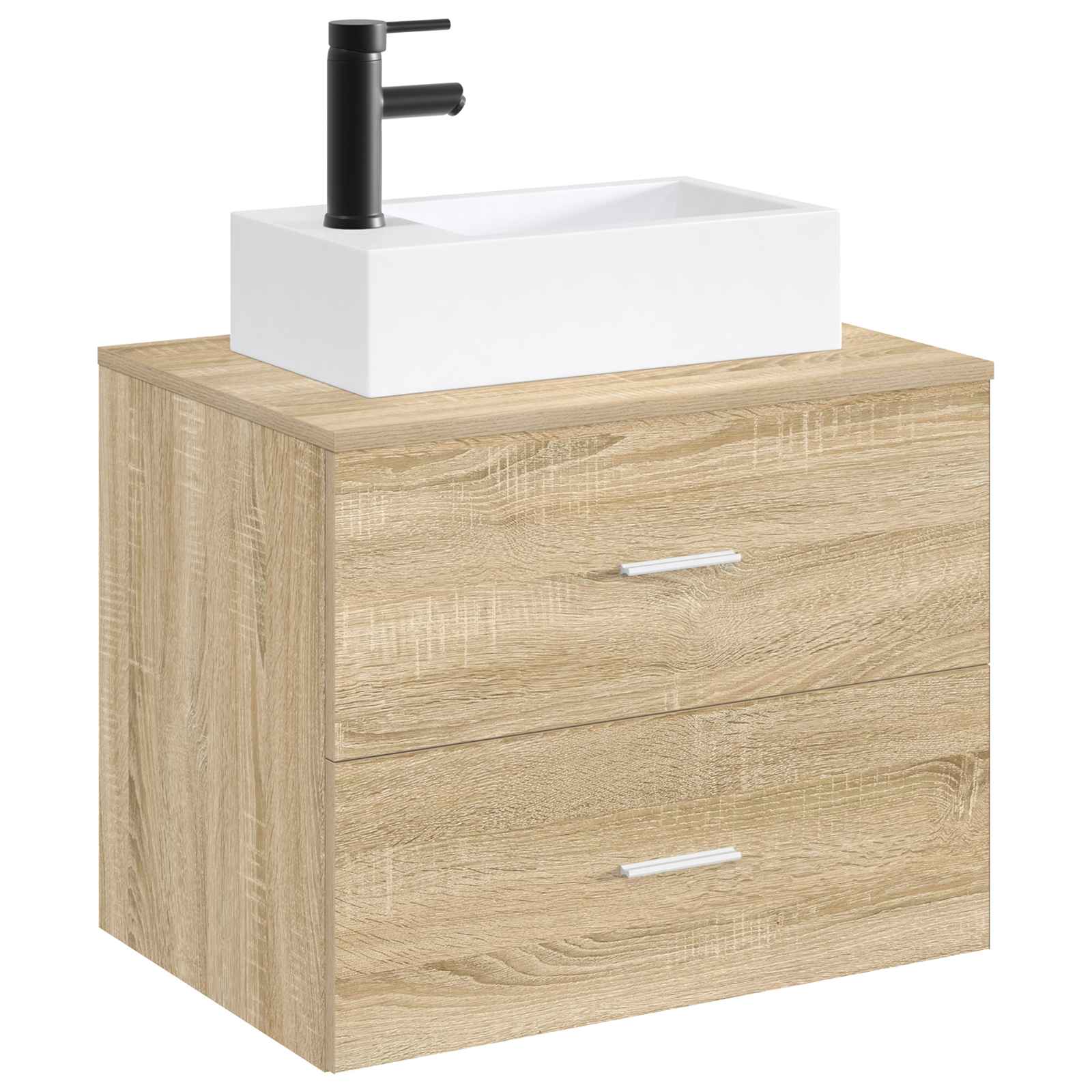 Badkamer Waskom Mat Zwart 45,5 x 25,5 x 13 cm Metaal