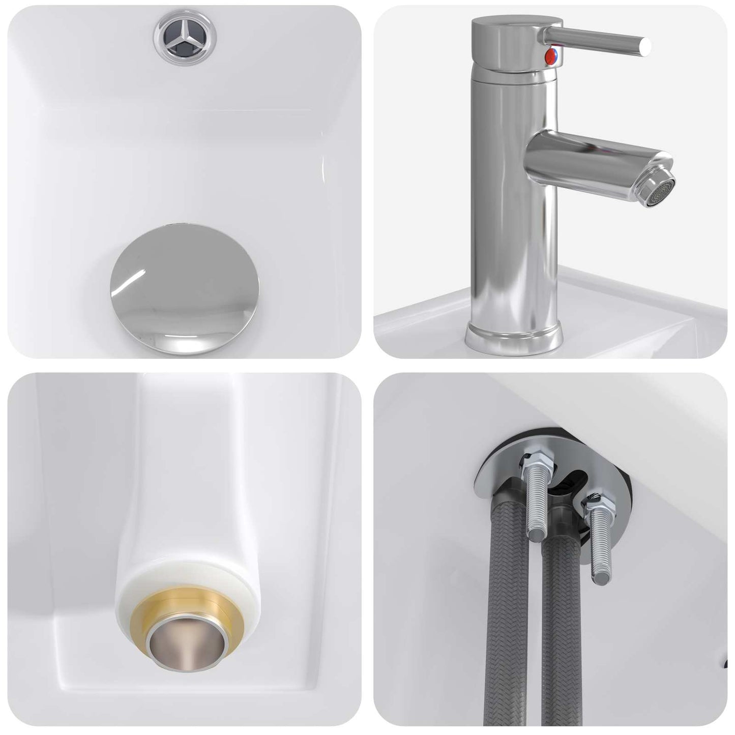 Badkamer Waskom Chroom 40,5 x 22,5 x 11,5 cm Metaal