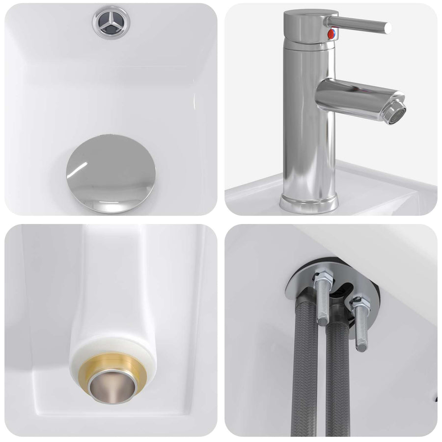 Badkamer Waskom Chroom 40,5 x 22,5 x 11,5 cm Metaal