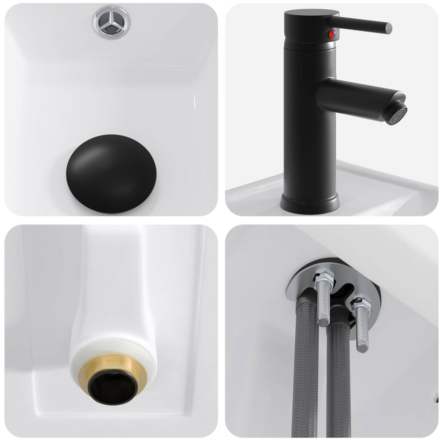 Badkamer Waskom Mat Zwart 40,5 x 22,5 x 11,5 cm Metaal