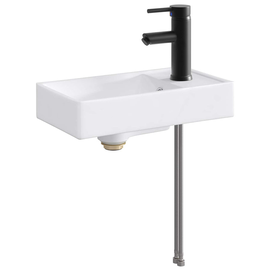 Badkamer Waskom Mat Zwart 40,5 x 22,5 x 11,5 cm Metaal