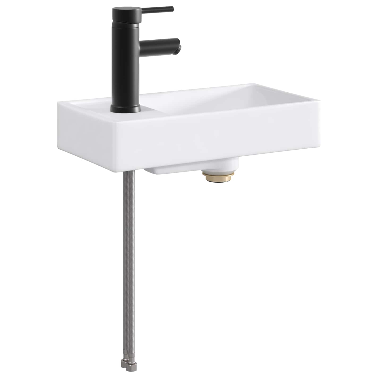 Badkamer Waskom Mat Zwart 40,5 x 22,5 x 11,5 cm Metaal