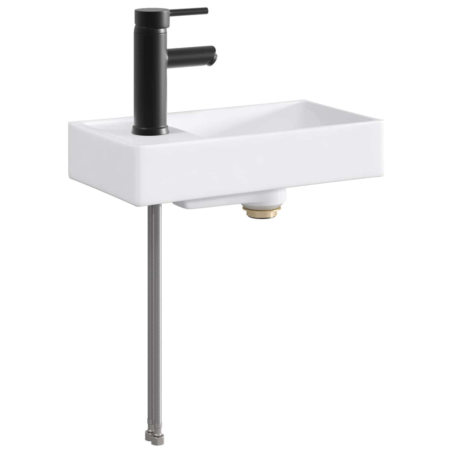 Badkamer Waskom Mat Zwart 40,5 x 22,5 x 11,5 cm Metaal