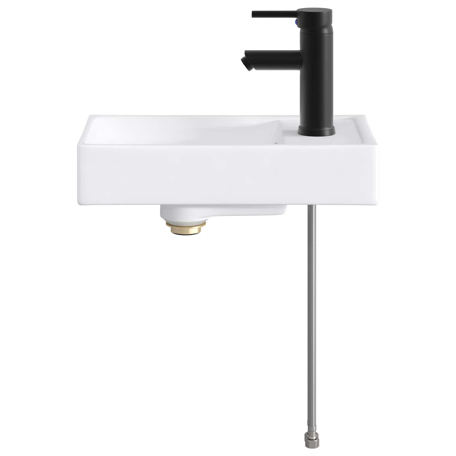 Badkamer Waskom Mat Zwart 40,5 x 22,5 x 11,5 cm Metaal