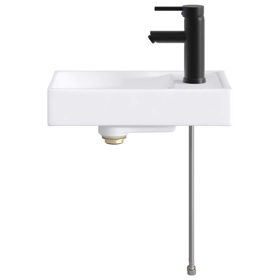 Badkamer Waskom Mat Zwart 40,5 x 22,5 x 11,5 cm Metaal