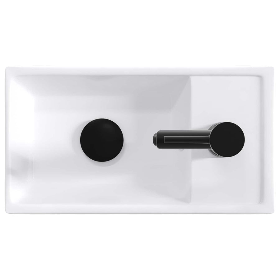 Badkamer Waskom Mat Zwart 40,5 x 22,5 x 11,5 cm Metaal