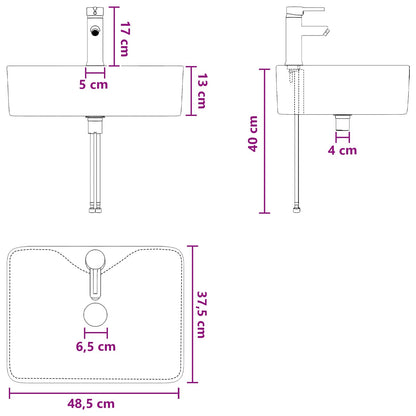 Badkamer Waskom Chroom 48,5 x 37,5 x 13 cm Metaal