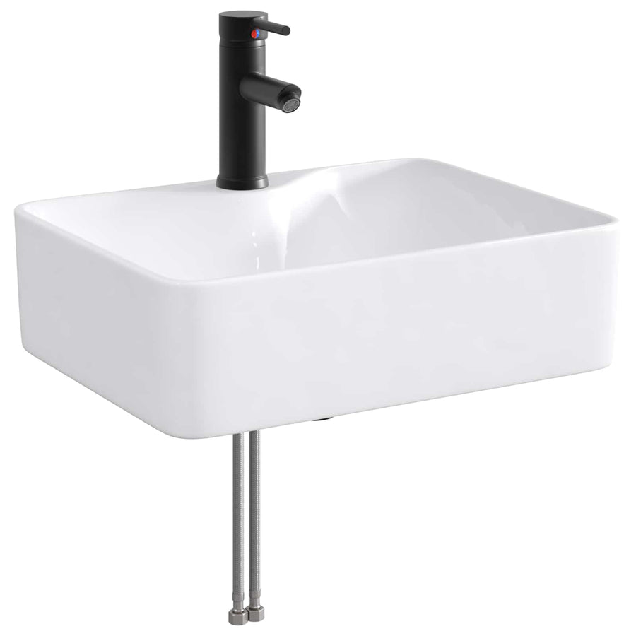Badkamer Waskom Mat Zwart 48,5 x 37,5 x 13 cm Metaal
