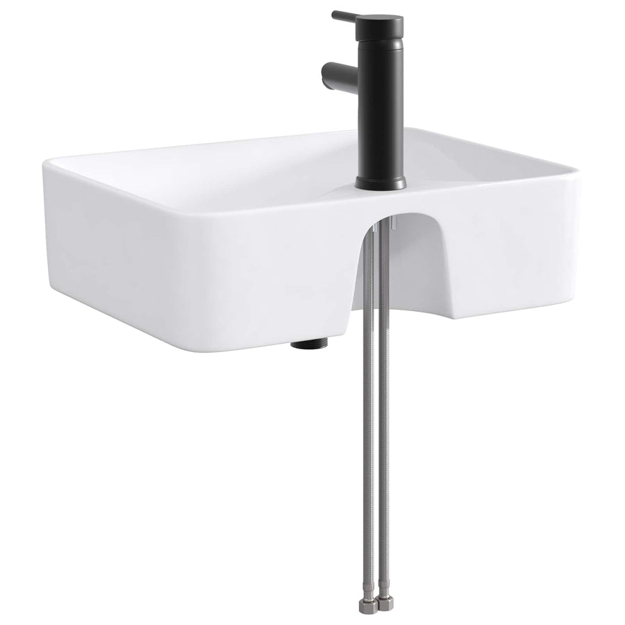 Badkamer Waskom Mat Zwart 48,5 x 37,5 x 13 cm Metaal