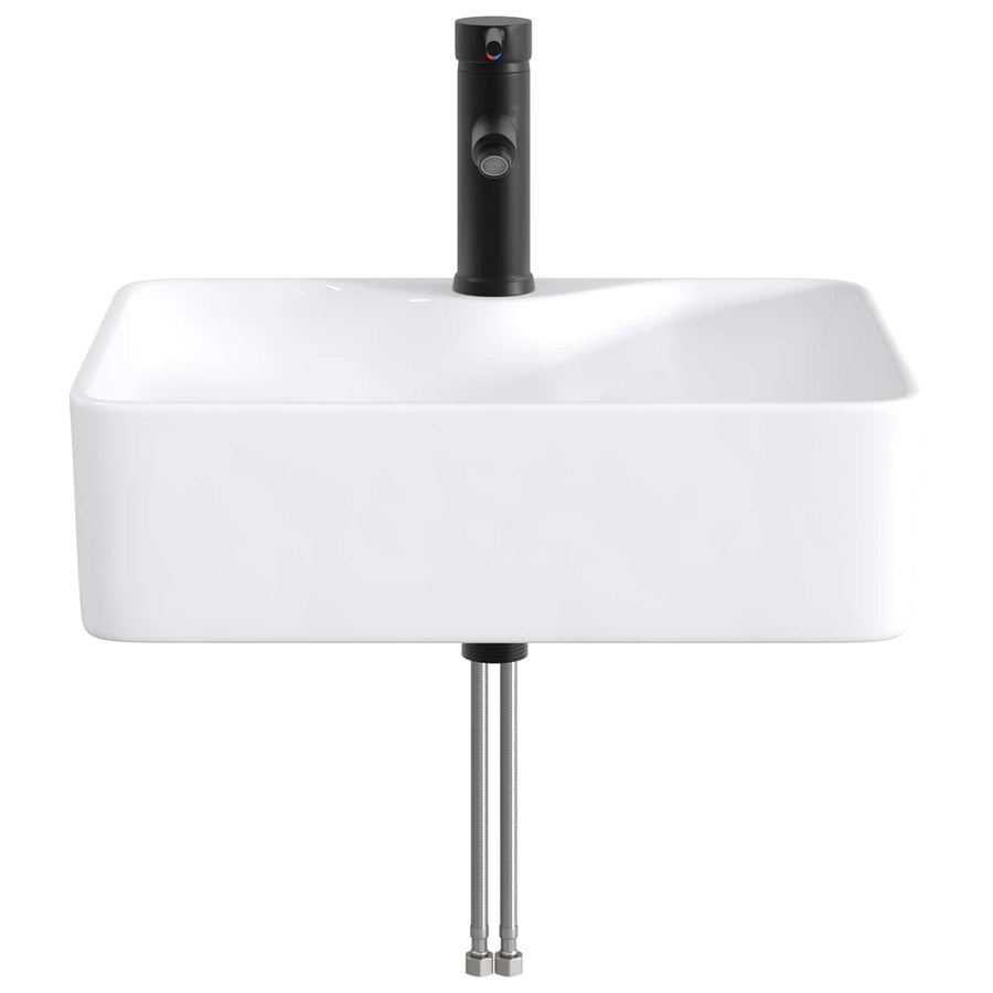 Badkamer Waskom Mat Zwart 48,5 x 37,5 x 13 cm Metaal