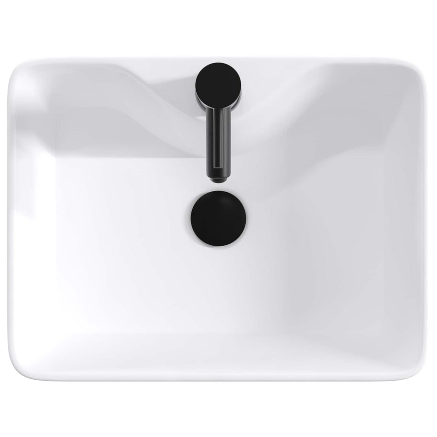 Badkamer Waskom Mat Zwart 48,5 x 37,5 x 13 cm Metaal
