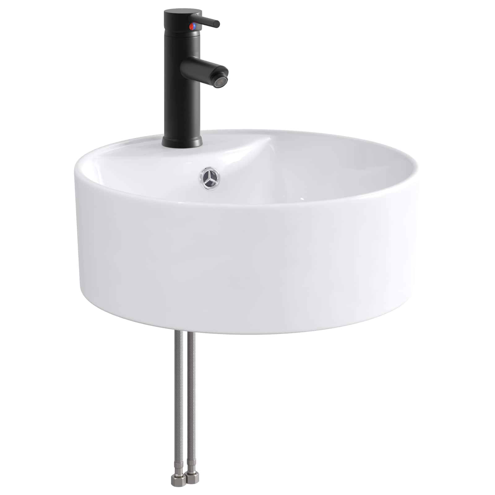 Badkamer Waskom Mat Zwart 40,5 x 40,5 x 15 cm Metaal