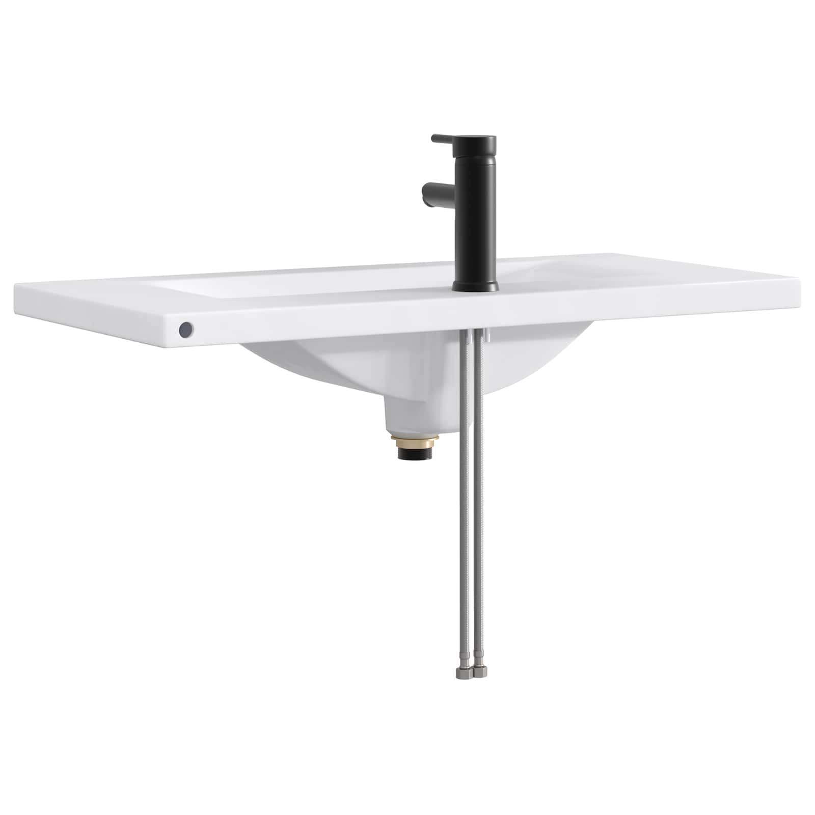 Badkamer Waskom Mat Zwart 81 x 40 x 17,5 cm Metaal