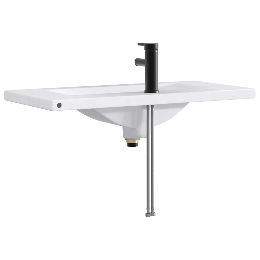 Badkamer Waskom Mat Zwart 81 x 40 x 17,5 cm Metaal