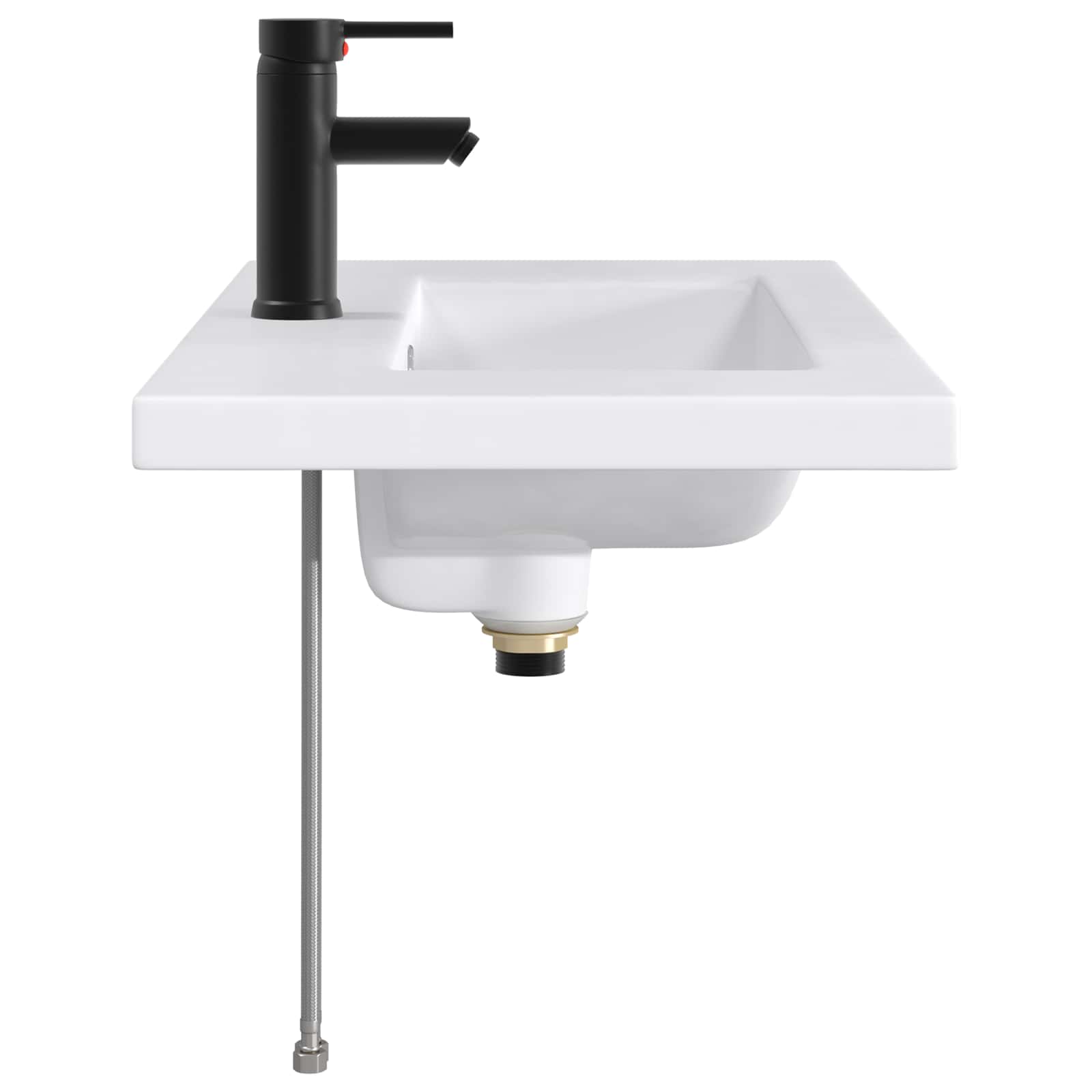 Badkamer Waskom Mat Zwart 81 x 40 x 17,5 cm Metaal