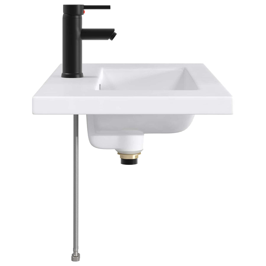 Badkamer Waskom Mat Zwart 81 x 40 x 17,5 cm Metaal