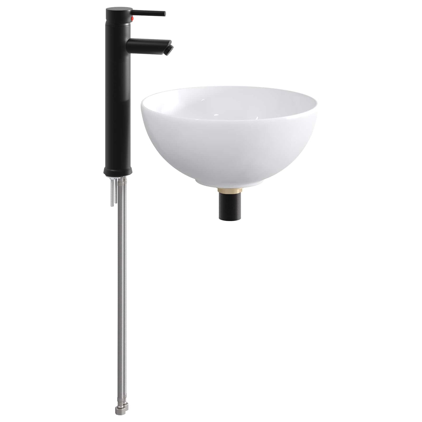 Badkamer Waskom Mat Zwart 32 x 32 x 13 cm Metaal