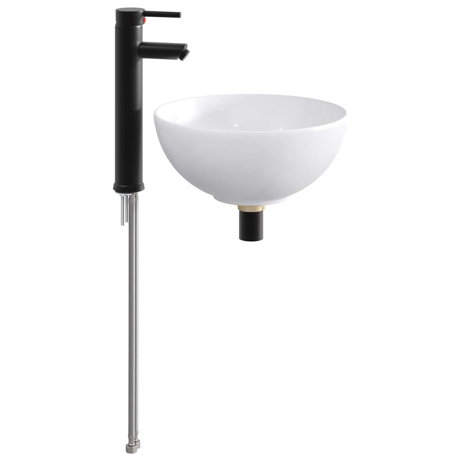 Badkamer Waskom Mat Zwart 32 x 32 x 13 cm Metaal