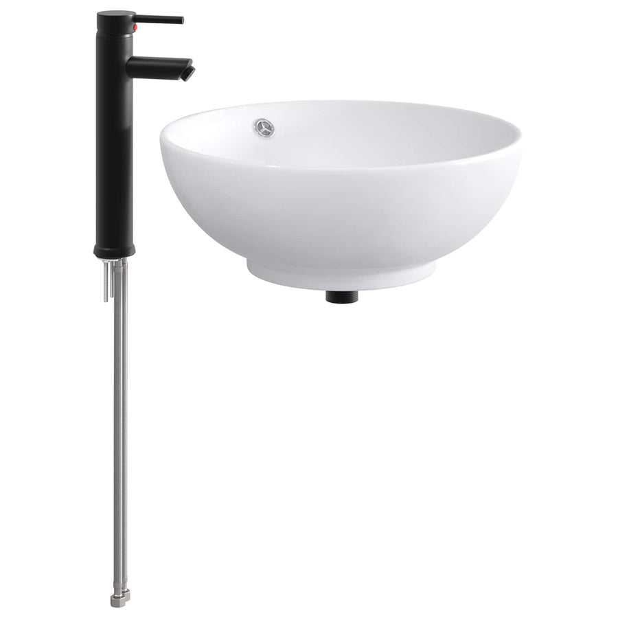 Badkamer Waskom Mat Zwart 44 x 44 x 16 cm Metaal