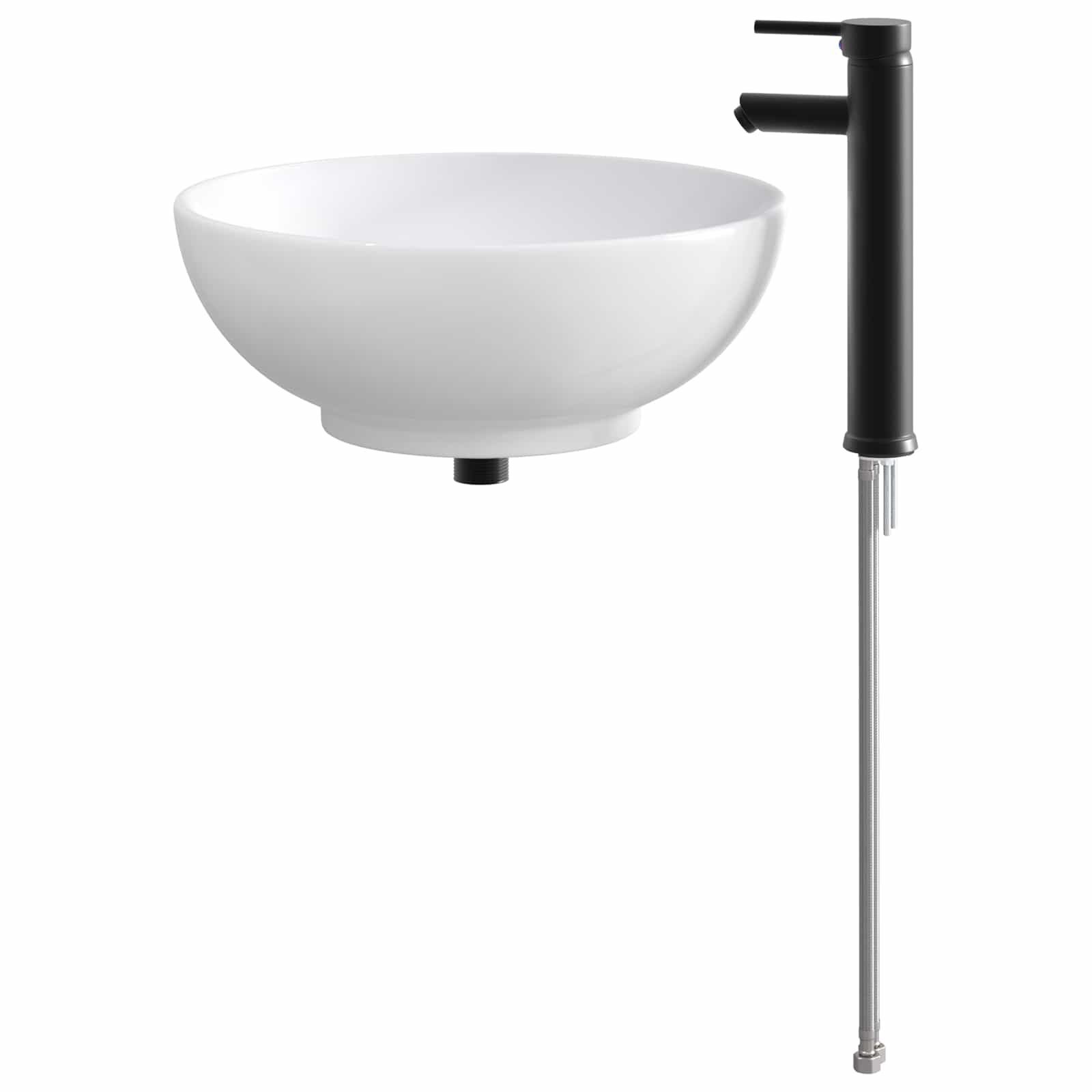 Badkamer Waskom Mat Zwart 44 x 44 x 16 cm Metaal