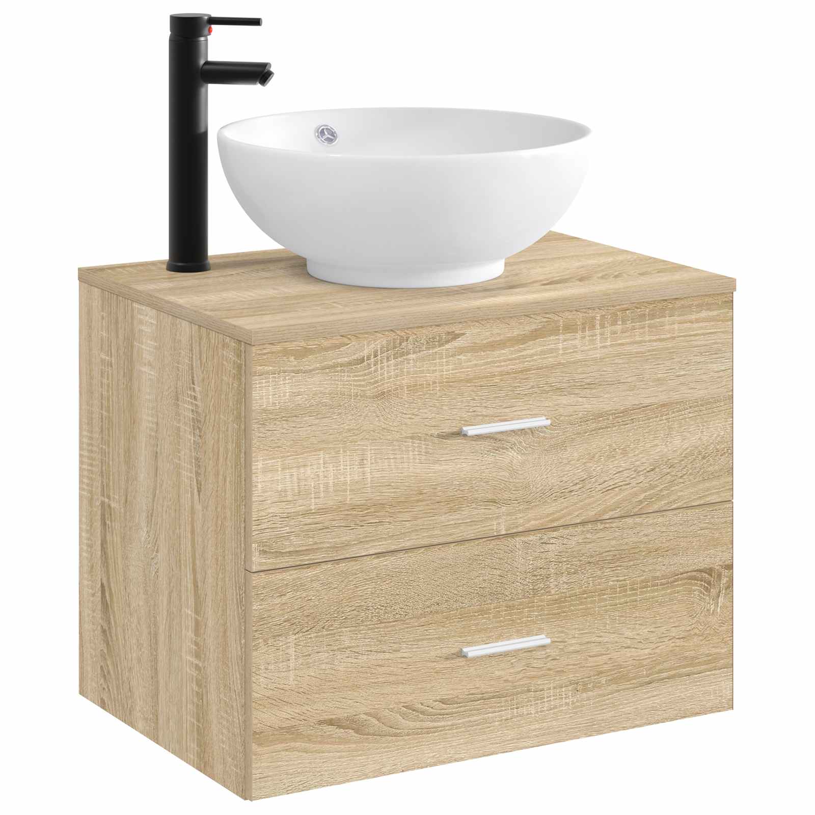 Badkamer Waskom Mat Zwart 44 x 44 x 16 cm Metaal