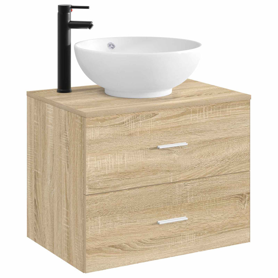 Badkamer Waskom Mat Zwart 44 x 44 x 16 cm Metaal