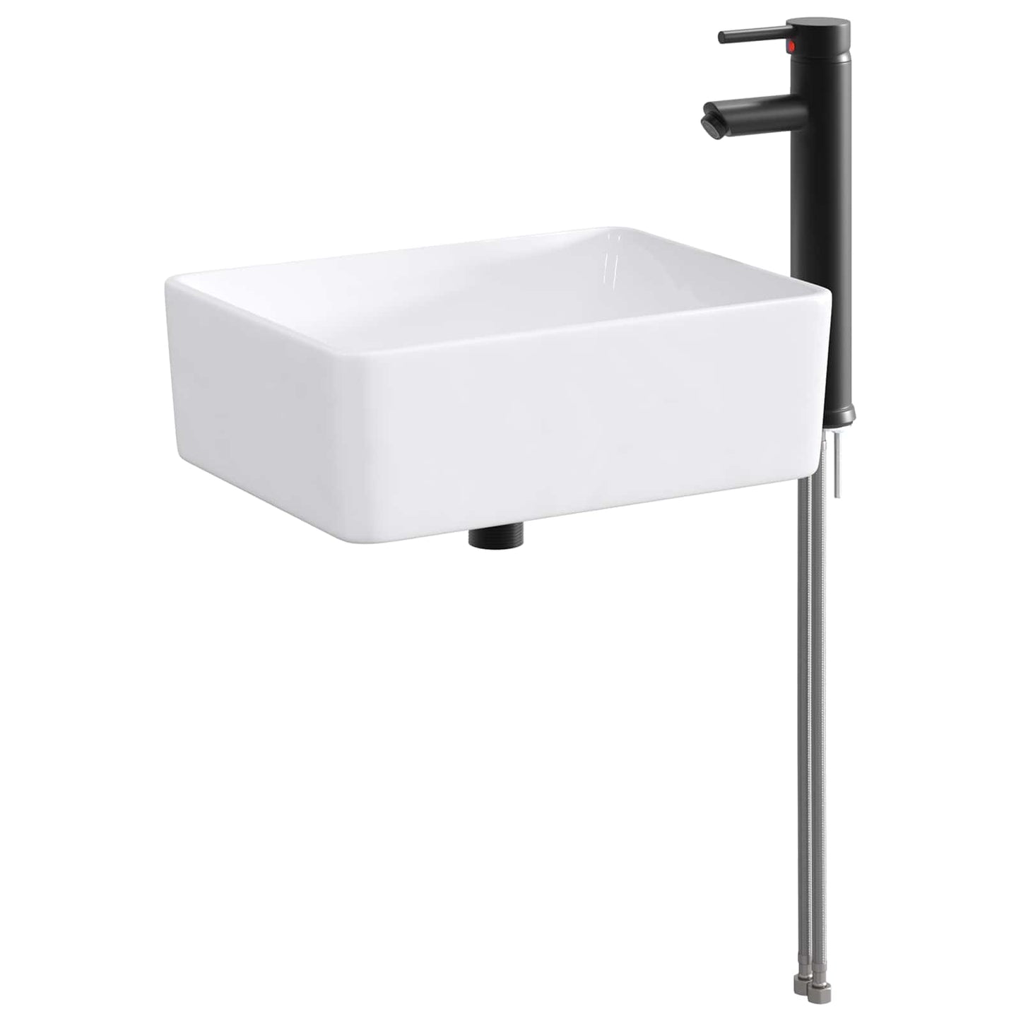 Badkamer Waskom Mat Zwart 40,5 x 30,5 x 13 cm Metaal