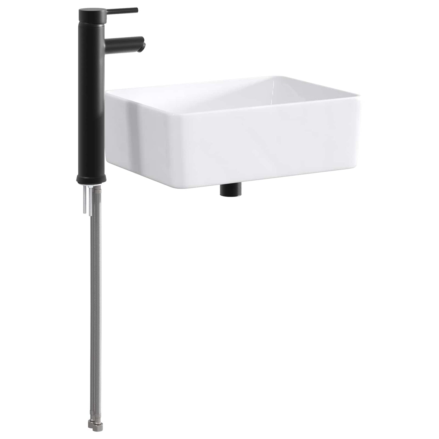 Badkamer Waskom Mat Zwart 40,5 x 30,5 x 13 cm Metaal