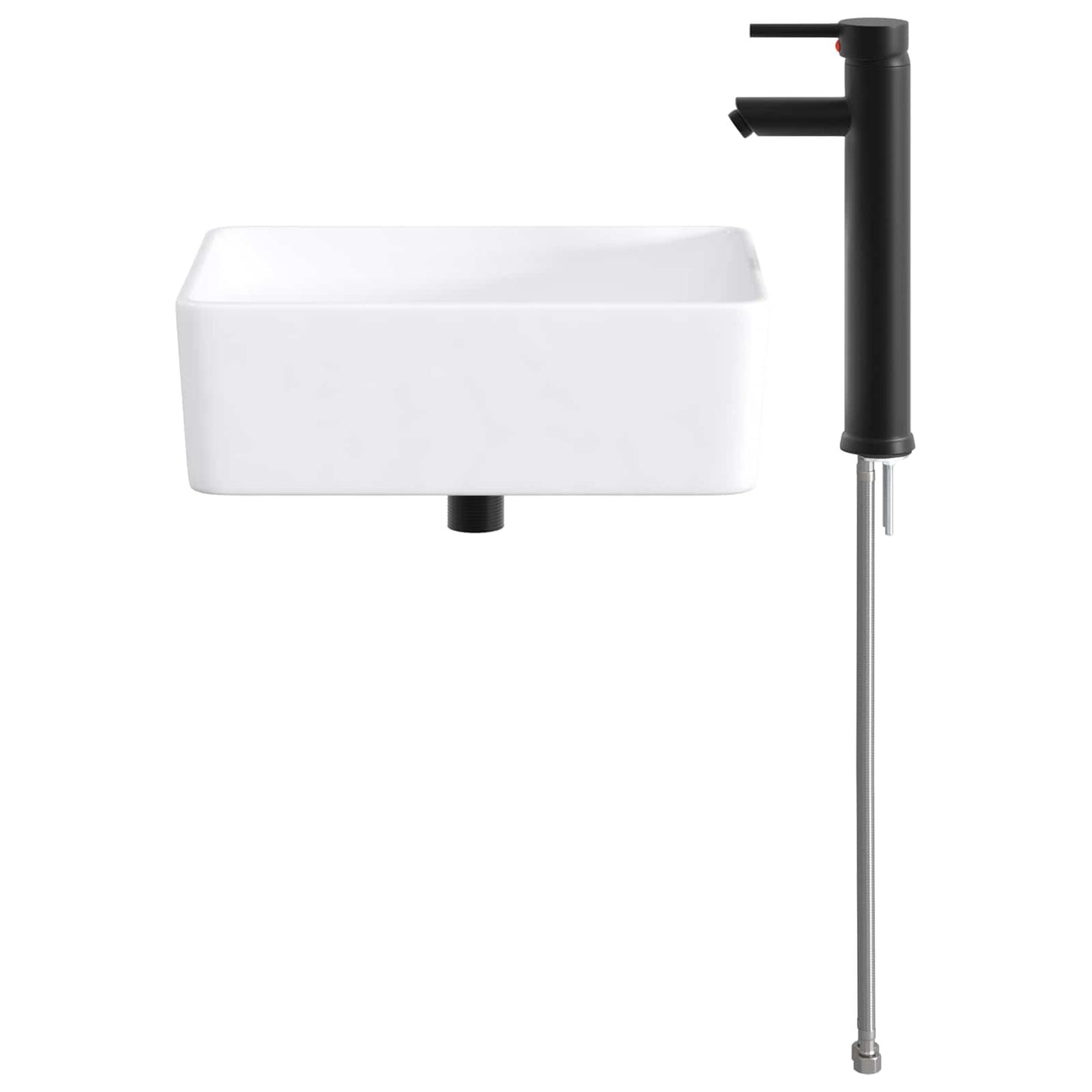 Badkamer Waskom Mat Zwart 40,5 x 30,5 x 13 cm Metaal