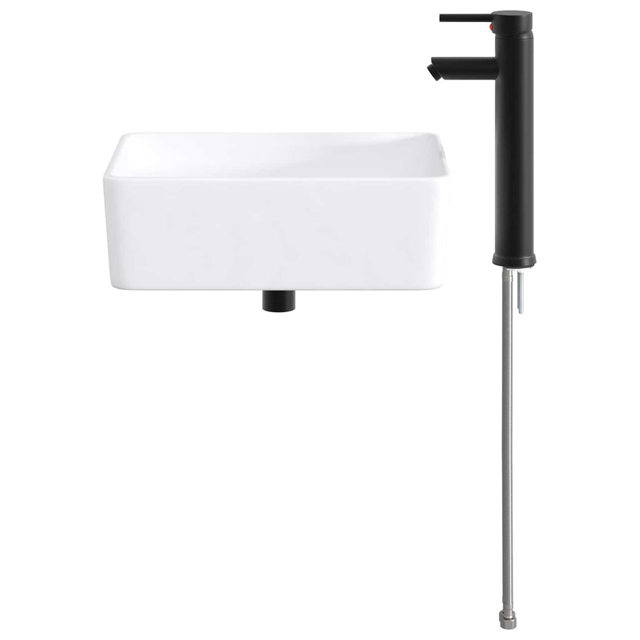 Badkamer Waskom Mat Zwart 40,5 x 30,5 x 13 cm Metaal