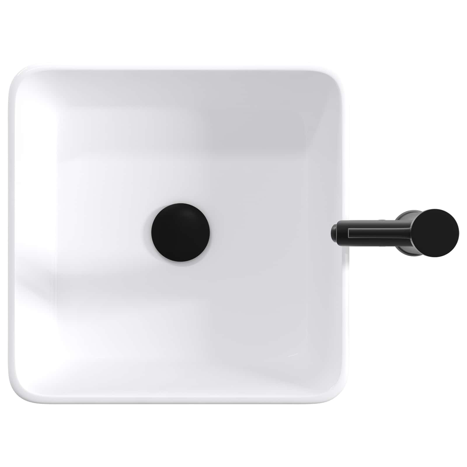 Badkamer Waskom Mat Zwart 36,5 x 36,5 x 13 cm Metaal
